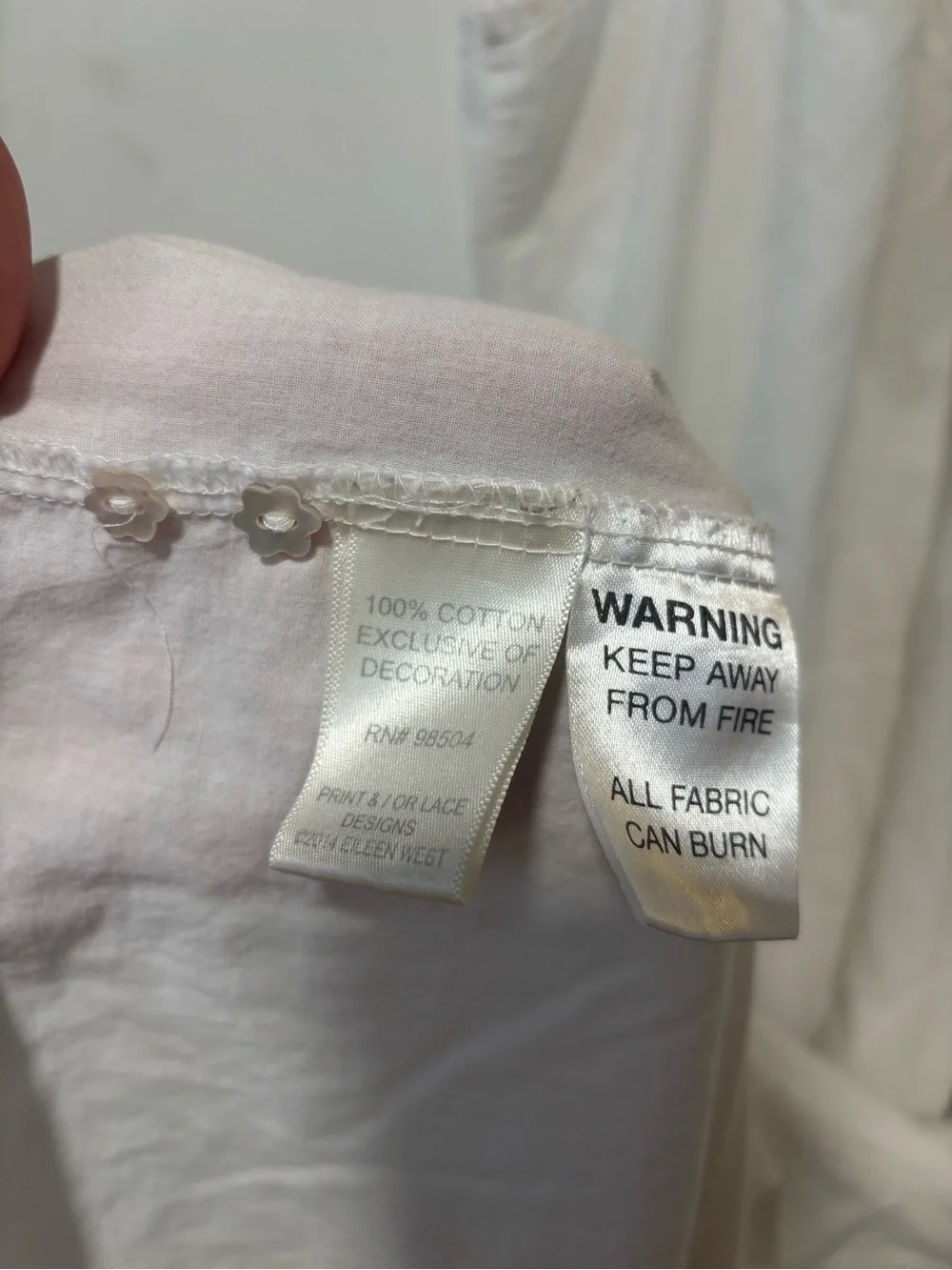 EILEEN WEST E5215907 WHITE COTTON PINK RIBBON NIGHTGOWN BALLET LAWN DRESS SZ XL
